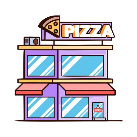 Restaurante de pizza  Ilustração