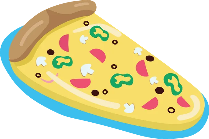 Pizza Shaped Air Mattress Semi Flat Color Vector Object Full Sized Item On White Swimming Pool Activity Equipment Simple Cartoon Style Illustration For Web Graphic Design And Animation Illustration