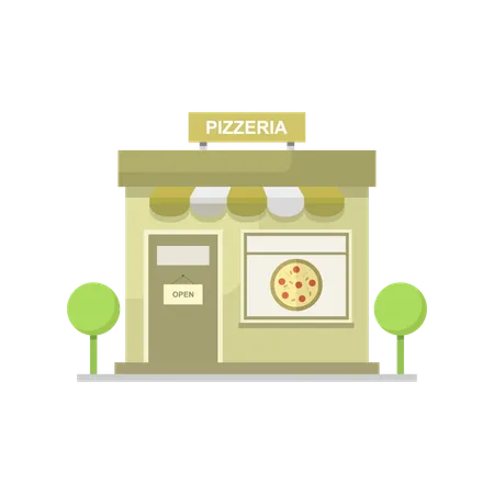Pizzeria Pizza Food Restaurant Meal Delicious Healthy Indian Cuisine Vegetarian Dish Tasty Background Illustration