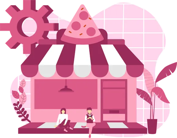 Pizza Store Illustration
