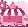 pizza store illustration free download