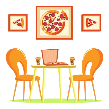 Pizza table  Illustration