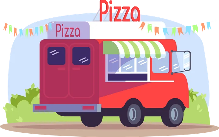 Pizza truck  Illustration