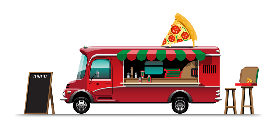 Pizza Van Illustration