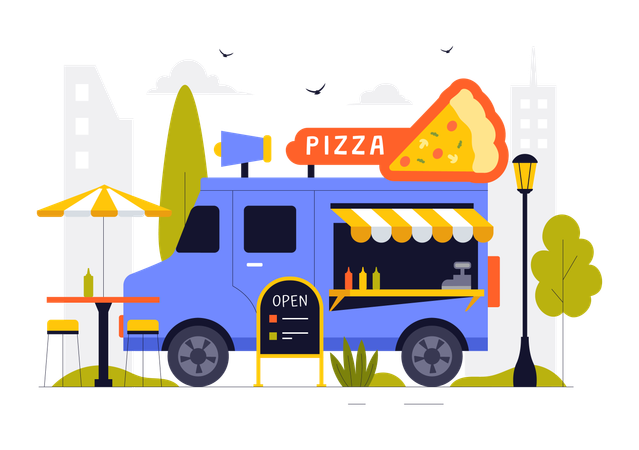 Pizza van  Illustration