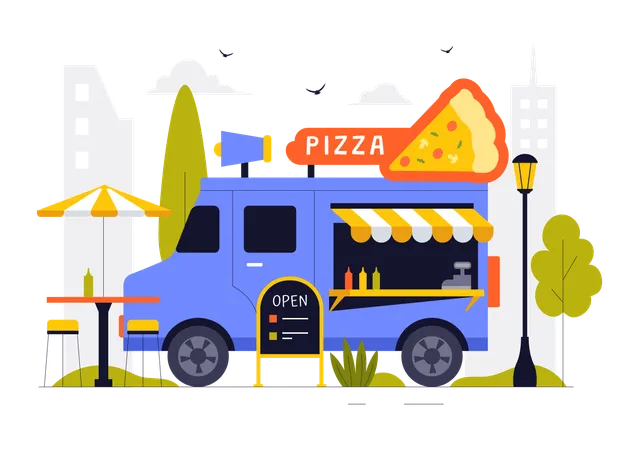 Pizza van  Illustration