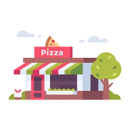 Loja de pizza  Ilustração