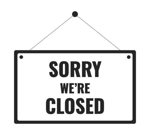 Placard with text sorry we are closed  Illustration