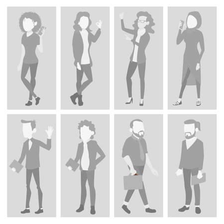 Placeholder Avatar Set Vector  Illustration