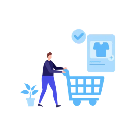 Online Shopping Without Face Character Illustration You Can Use It For Websites And For Different Mobile Application Illustration