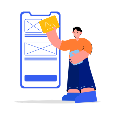 Placing UI-UX design elements  Illustration