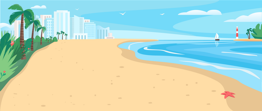 Plage de sable  Illustration