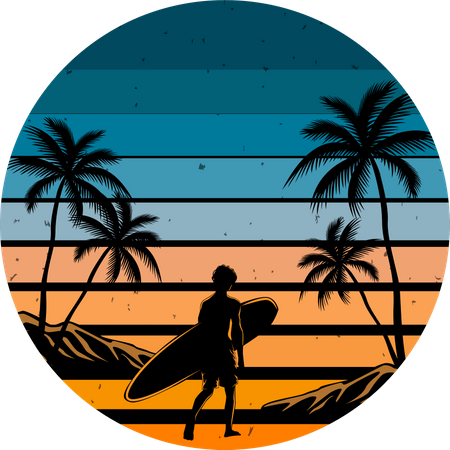 Plage de surf  Illustration