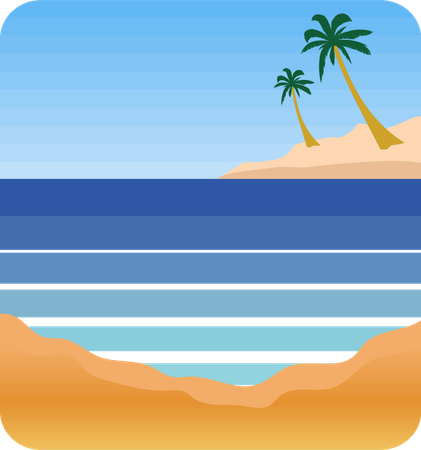 Plage tropicale  Illustration