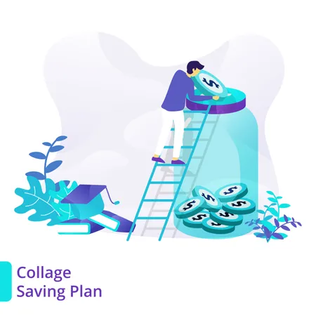 Plan de ahorro de collage  Ilustración