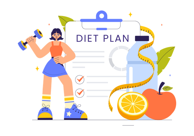 Plan de dieta saludable  Ilustración