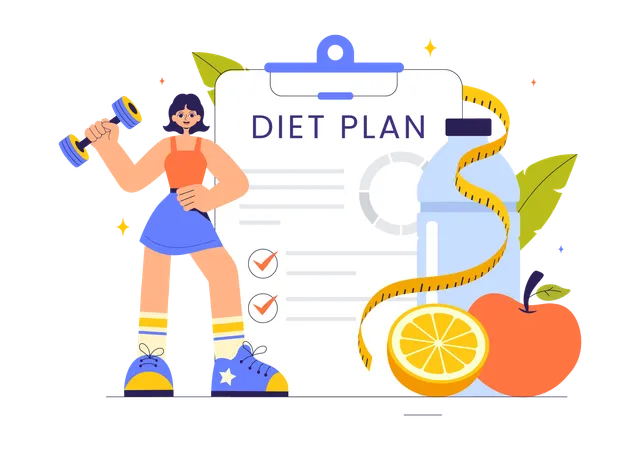 Plan de dieta saludable  Ilustración