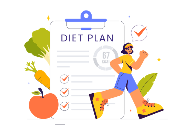 Plan de dieta saludable  Ilustración