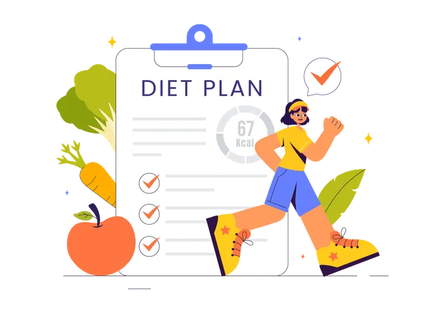 Plan de dieta saludable  Ilustración