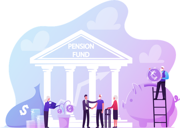 Plan de Fondos de Pensiones, Seguros y Ahorro Bancario  Ilustración