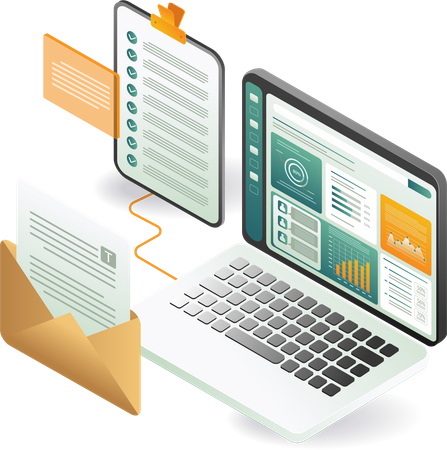 Plan de lista de verificación para análisis de datos informáticos  Ilustración