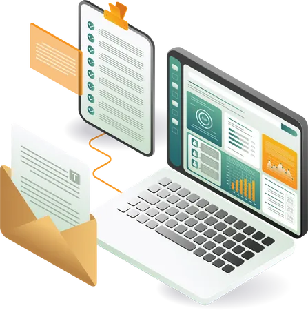 Plan de lista de verificación para análisis de datos informáticos  Ilustración