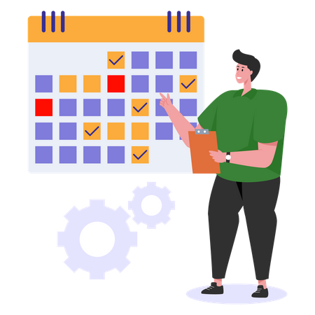 Calendario del plan de negocios  Ilustración
