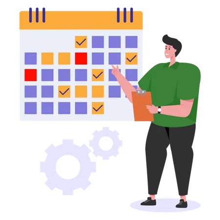 Calendario del plan de negocios  Ilustración