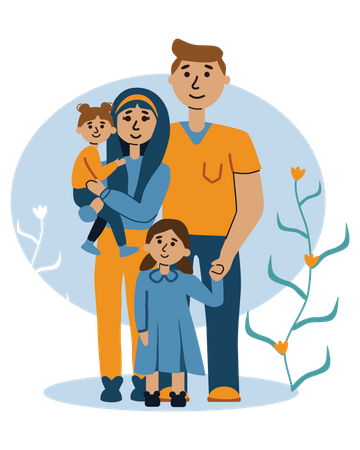 Famille heureuse  Illustration