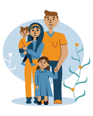 Famille heureuse  Illustration