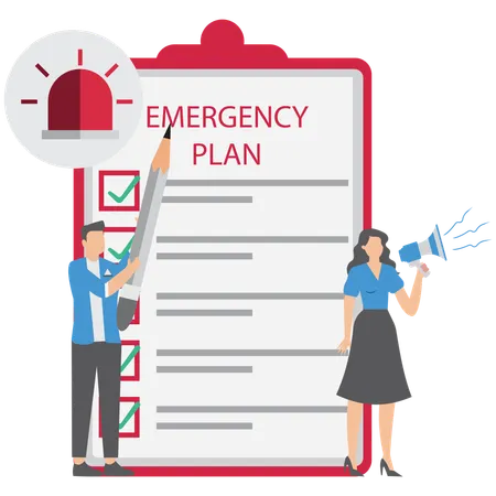 Personas que elaboran un plan estratégico  Ilustración