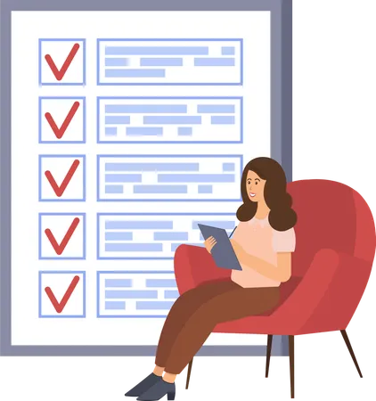 Month Scheduling To Do List Time Management Checklist Terrified Woman Sitting Near To Do Plan And Planning Plan Fulfilled Task Completed Timetable Sheet Check List Planning Schedule Concept Illustration