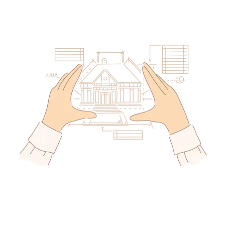 Mesures de plan du projet de construction  Illustration