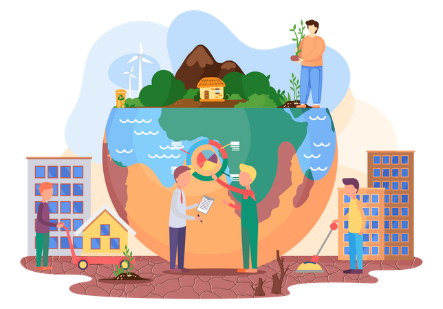 Plan to save the Earth from pollution  Illustration
