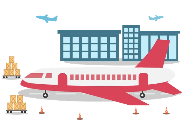 Plane Transportation  Illustration