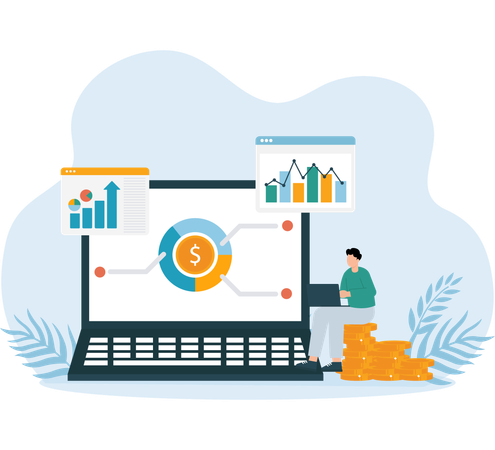 Planejador financeiro aconselha sobre dinheiro da empresa  Illustration