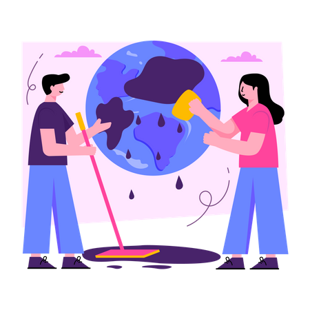 Planet Cleaning  Illustration