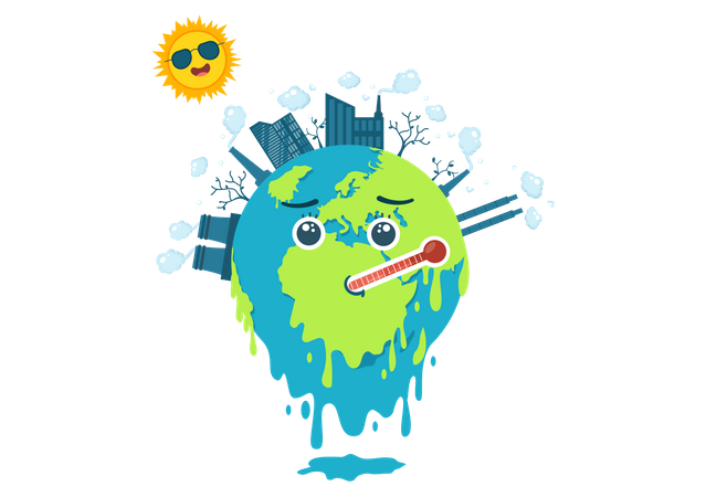 Planet Earth Melting  Illustration