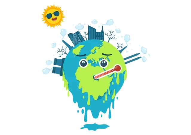 Planet Earth Melting  Illustration