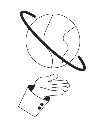 Planet over hand  Illustration