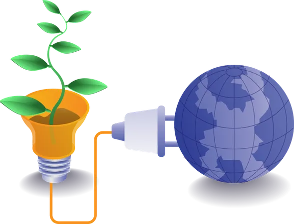 O planeta Terra obtém sua energia das plantas  Ilustração