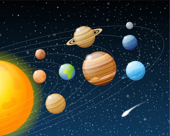 Planetas Sistema Solar  Ilustración