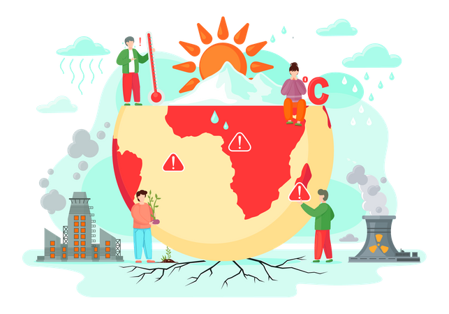 Planète polluée par l'activité humaine  Illustration
