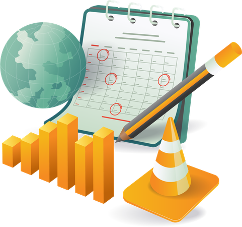 Planificación del horario de negocios  Ilustración