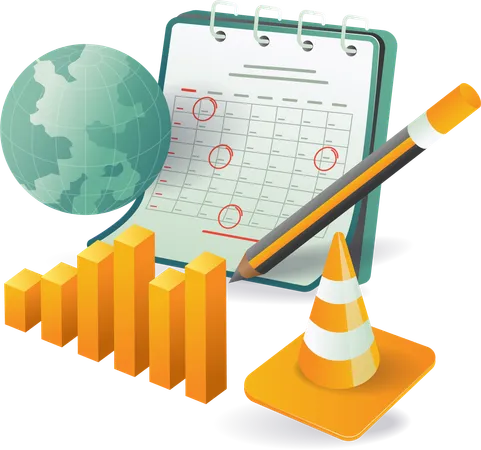 Planificación del horario de negocios  Ilustración