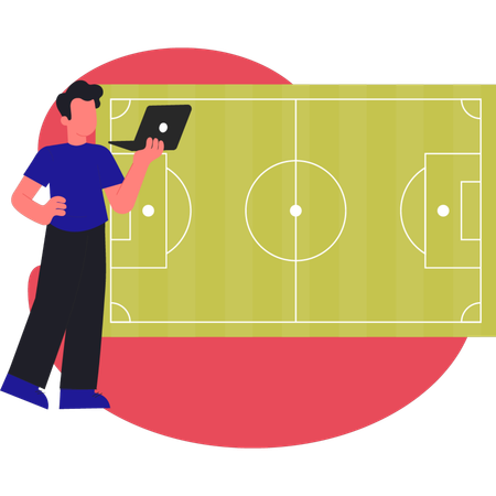 Planificación de tácticas de fútbol entre entrenadores  Illustration