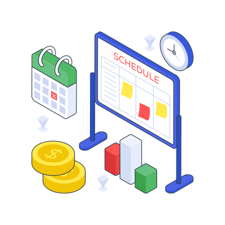 Cronograma de planificación de negocios  Ilustración