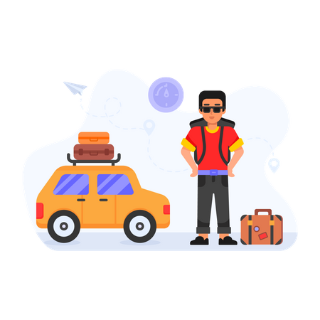 Planification d'un road trip  Illustration