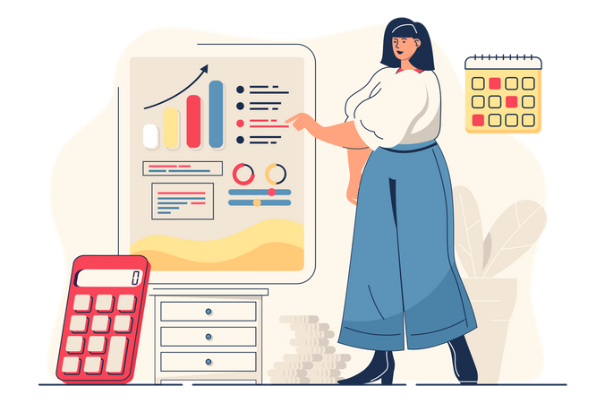 Planning financial budget  Illustration
