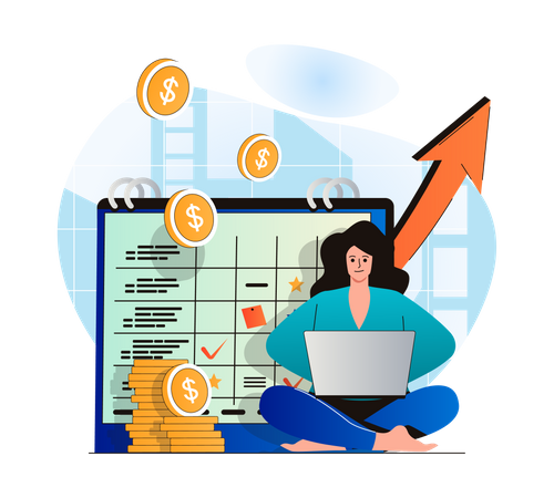 Planning financial budget  Illustration